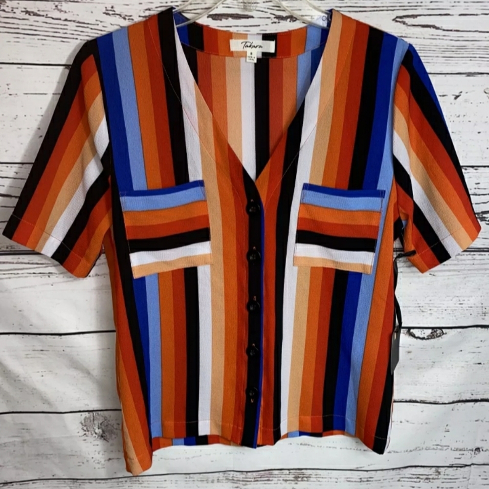 New Takara Stripped Blouse Size 8
